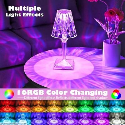 Rechargeable Crystal LED Table Lamp Multicolor Party Decor