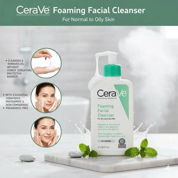 Unbranded Foaming Facial Cleanser 300ml Normal to Oily Skin Whitening Exfoliating
