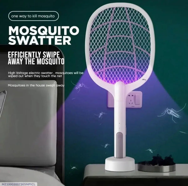 2 In 1 Electric Mosquito Killer UV Light LED Lamp Rechargeable Mosquito Trap Racket Anti Insect Bug Zapper